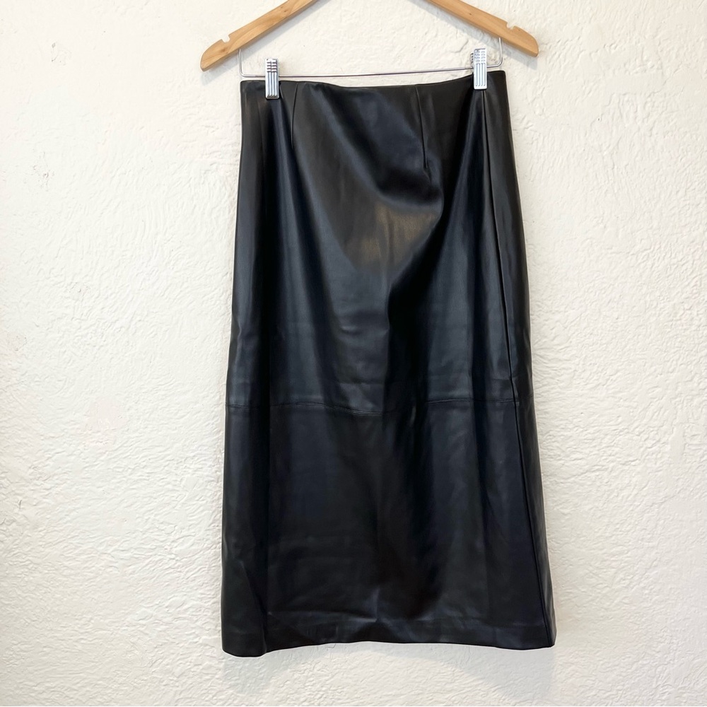 Evereve Skirt Faux Leather Studded Black Jo Midi 27 - Picture 6 of 8